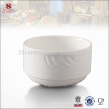 Vaisselle en porcelaine blanche en céramique mélamine chinoise bordée de bol à soupe